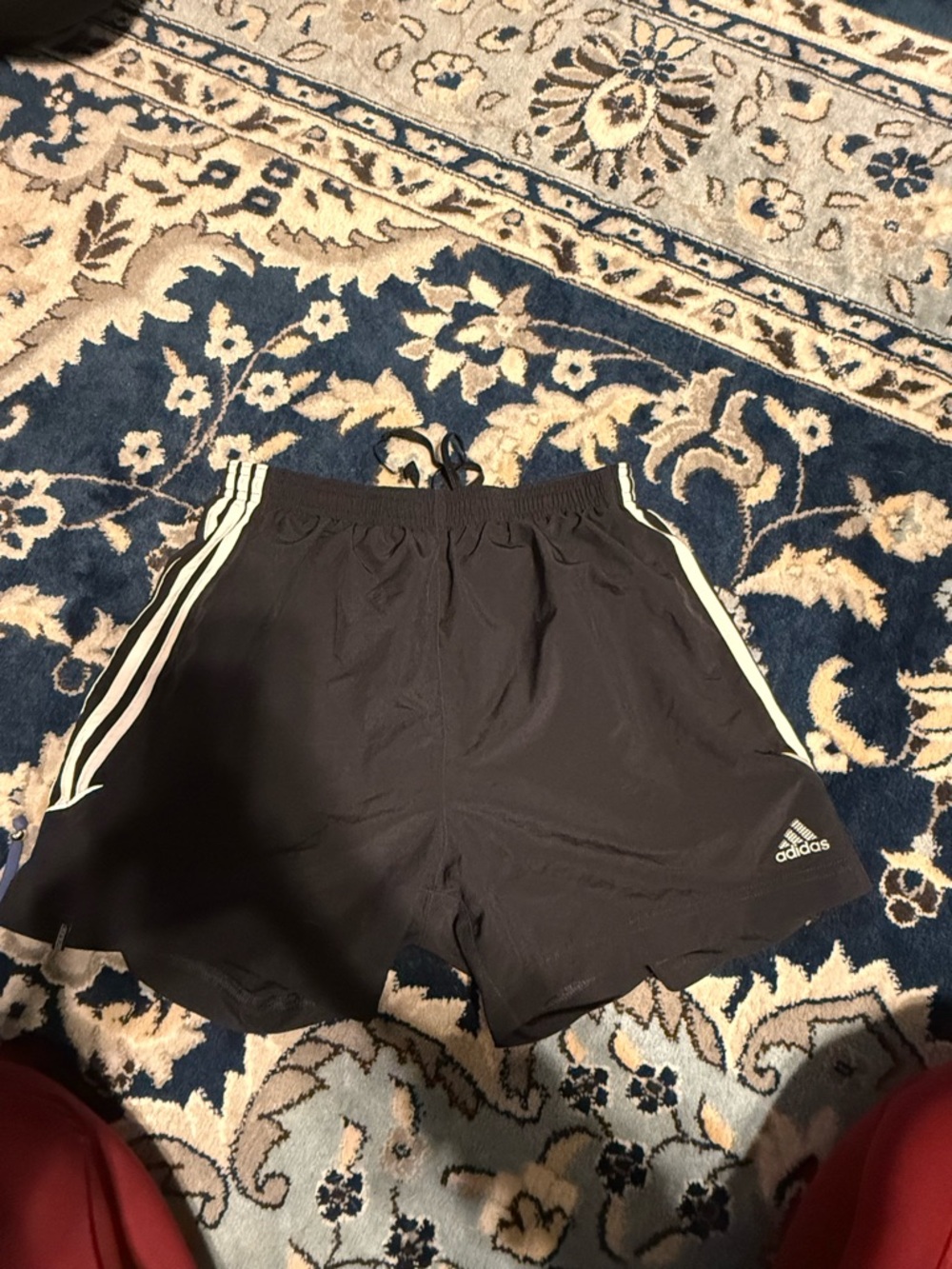 adidas Black Athletic Shorts with White Side Stripes